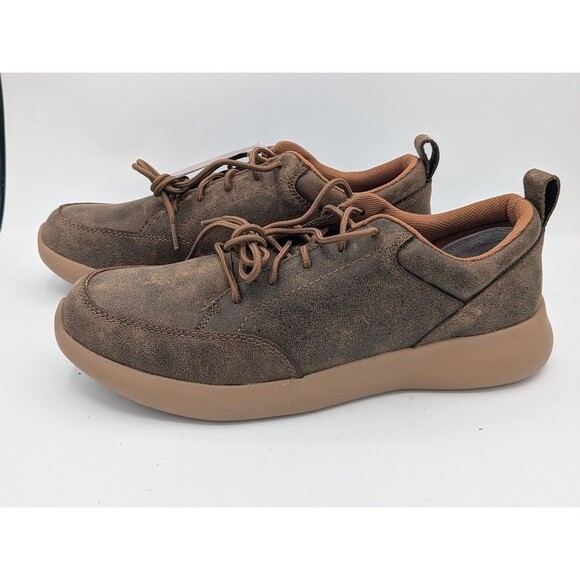 Twisted X Feather X Men’s 11M Brown Bomber Leather Casual Shoes Moc Toe Lace
